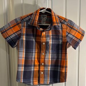 OshKosh B'gosh Kids Checkered Shirt in Orange and Blue